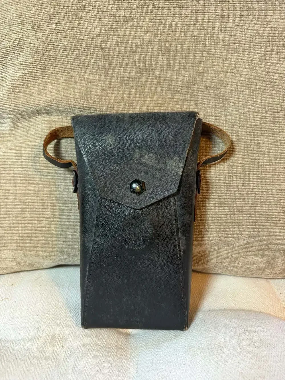 Vintage Brown Leather Folding Bellows Camera Case - Small Pouch – , CA